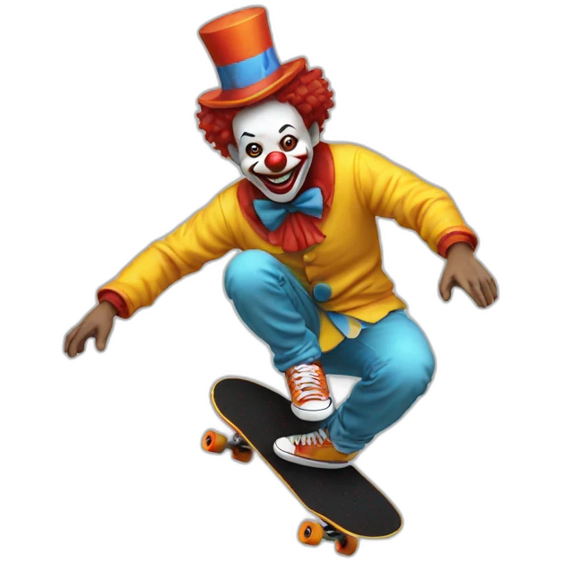 skateboarding clown emoji