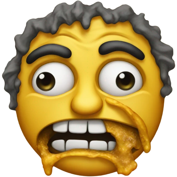 Fat deepfried so much it’s MUSTAAAAAAAARD sad trollface head wondering what’s the meaning of life emoji