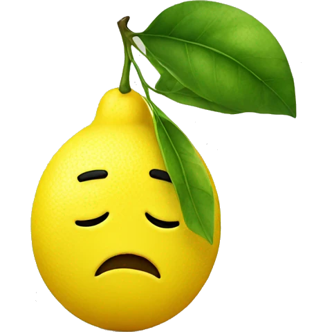 lemon with sad emoji