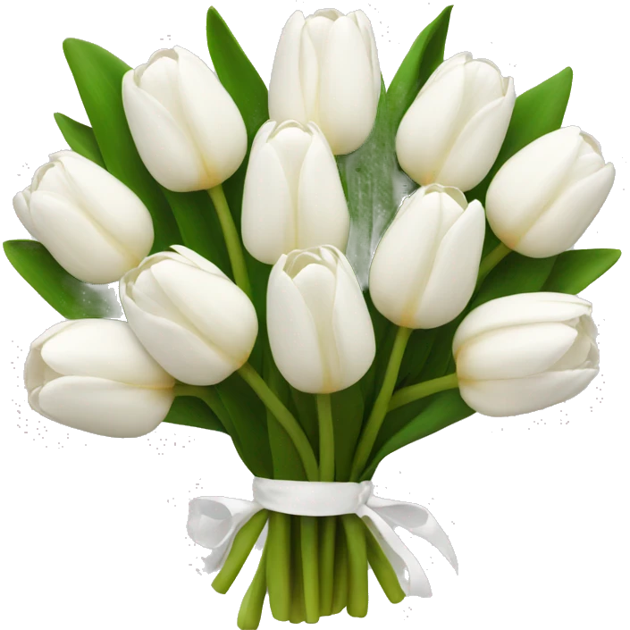 white tulip bouquet  emoji