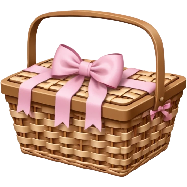 Picnic basket with light pink bow emoji