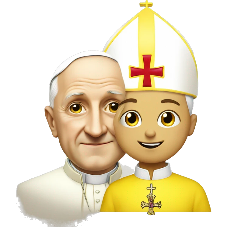 polish pope (yellow) next to a kid emoji