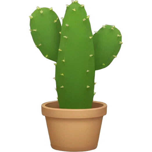 single flat Nopal without pot emoji