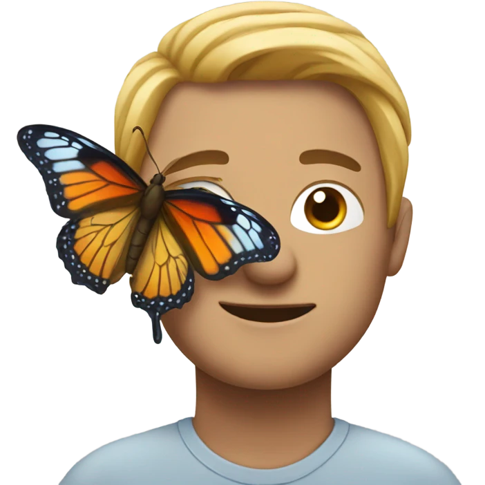 male with butterfly closeup emoji