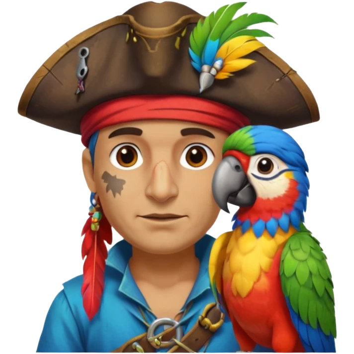 pirate and parrot emoji