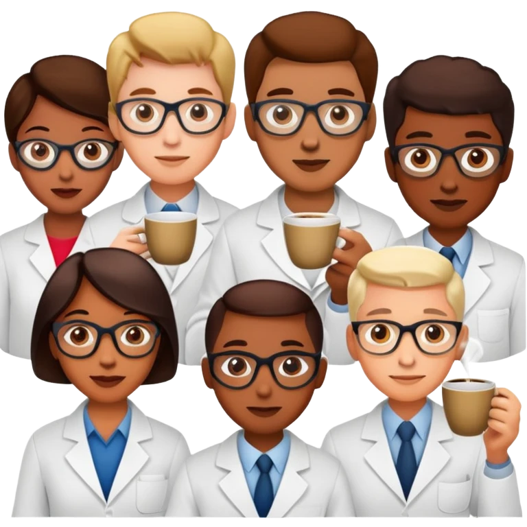 Scientists drinking coffe emoji