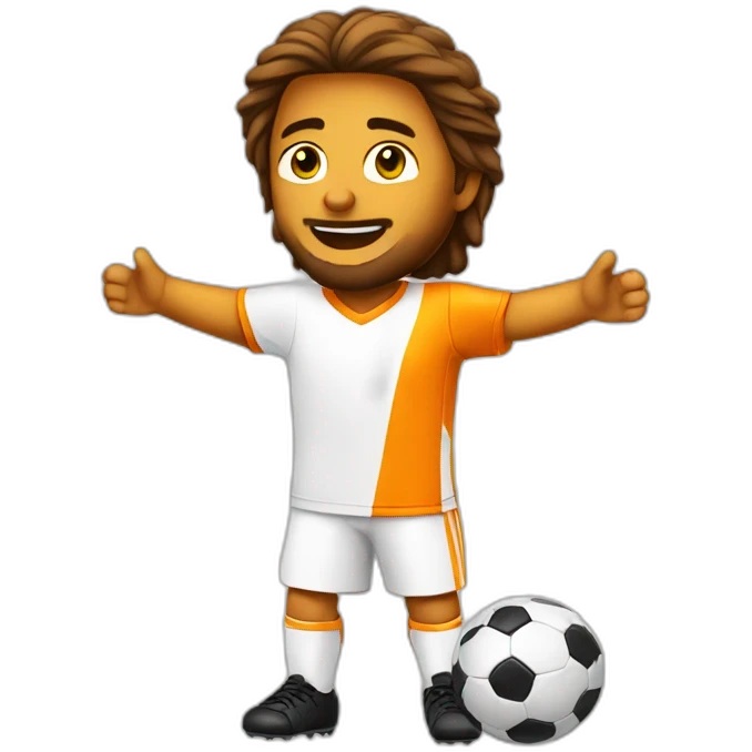 Jésus Chris play soccer orange emoji