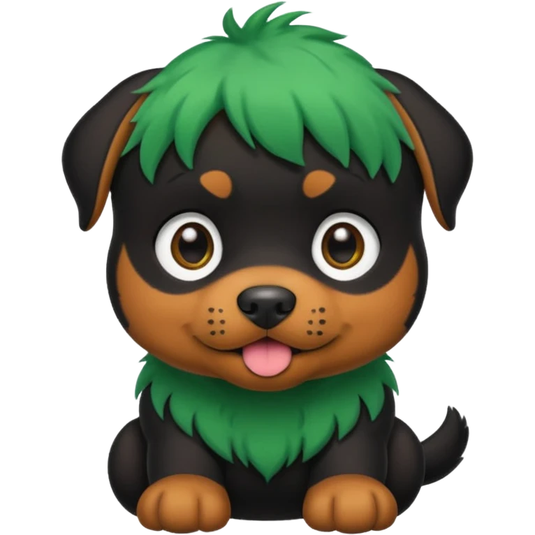 green haired baby rottweiler emoji