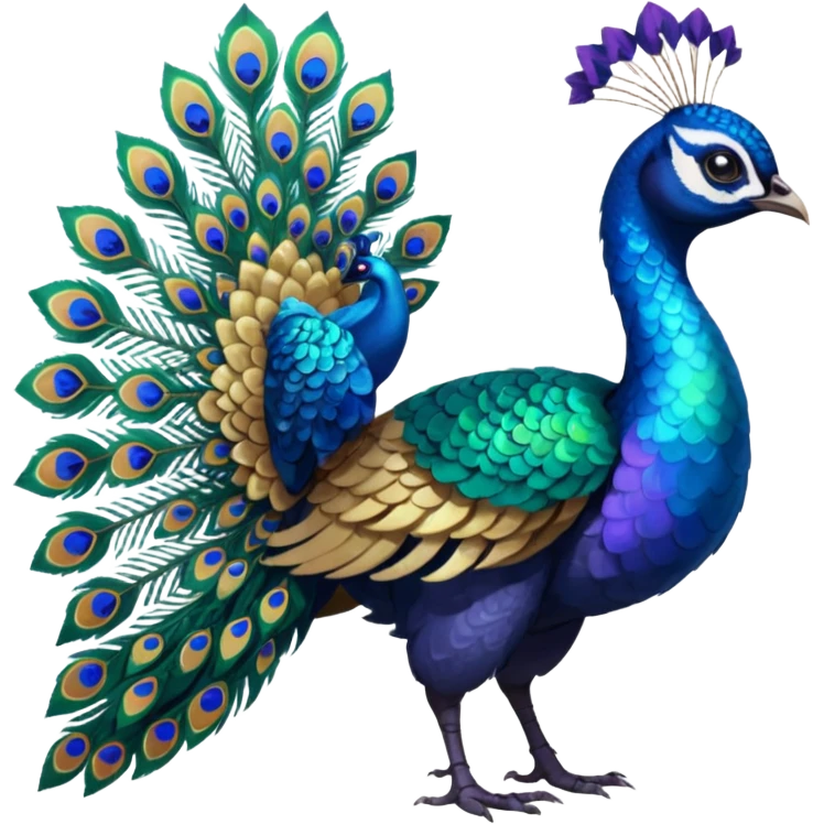  Peacock-colored beautiful handsome gorgeous aesthetic colorful vibrant Vernid-Trico-species-Fakemon-creature by LiLaiRa, 4 legs, 1 tail, random markings, (full body) emoji