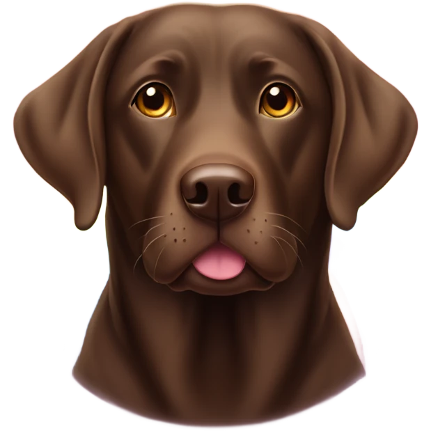 Chocolate lab that is old with the rainbow behind him emoji
