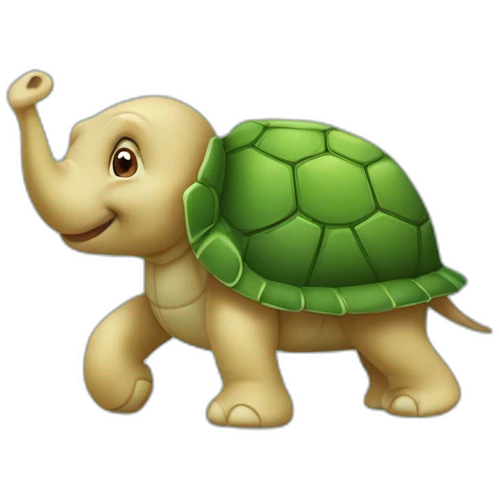 Tortue sur un éléphant emoji