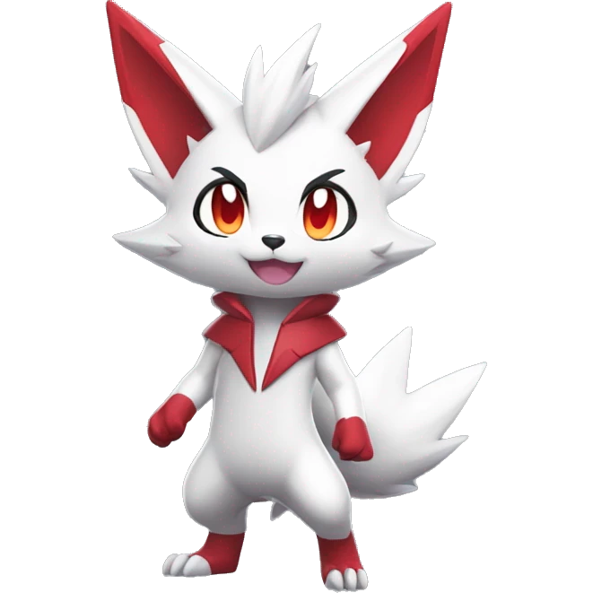 Anthro Cool Edgy Cute Chibi Shiny Zangoose-Zoroark-Fakemon-Pokémon Full Body Detailed High Quality emoji