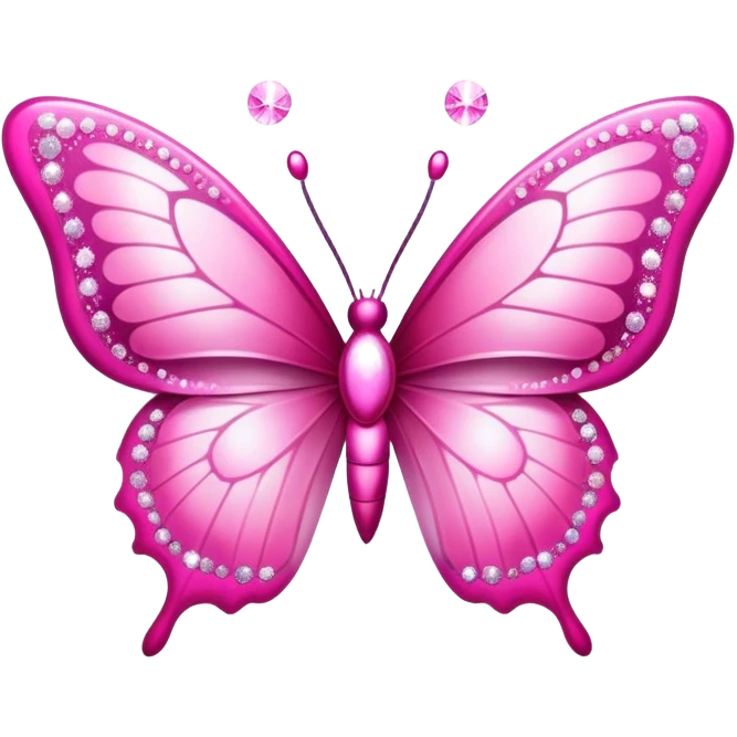 pink halo around pink butterfly with sparkles emoji