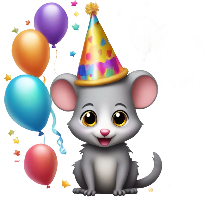 Birthday possum emoji