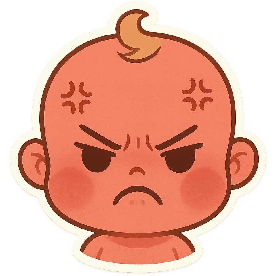 a baby red angry face  emoji