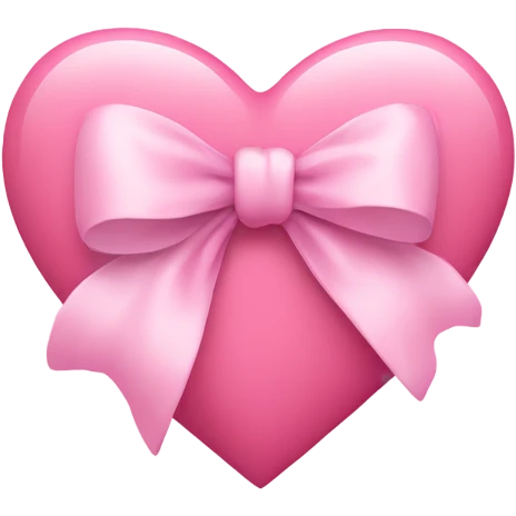Baby pink heart with a large bow in the middle emoji