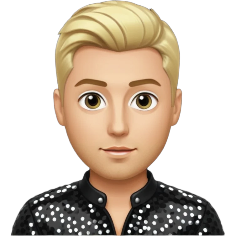 Lance Bass from 'N Sync with blonde hair, black sequin outfit, light skin emoji