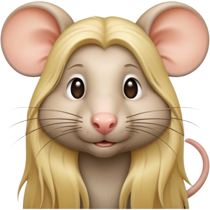 A rat with long blonde hair emoji