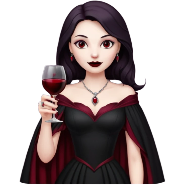 Vampire lady with wine glass emoji