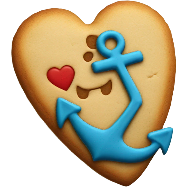 cookie heart with anchor emoji