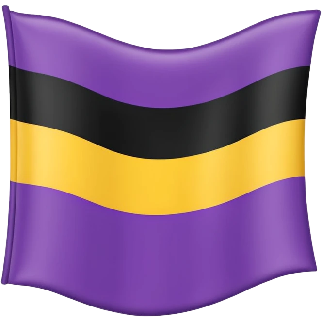 Nonbinary pride flag that goes from the top (black, white ,yellow) to the end (purple) emoji