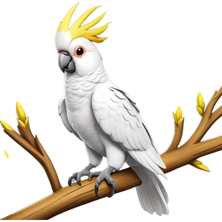 cinematic-cockatoo-realistic-full-body-perched-emoji,-sleek-white-feathered-body-balanced-on-a-branch,-vibrant-yellow-crest-raised-in-expressive-alertness,-sharp-black-beak-slightly-open-as-if-mid-call,-piercing-dark-eyes-observing-with-cheeky-intelligence,-delicate-talons-gripping-the-wood-firmly,-simplified-yet-realistic-focused-features,-highly-detailed,-glowing-with-a-soft-sunlit-hue emoji