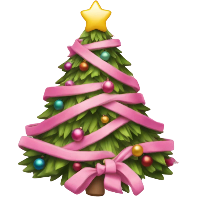 Christmas tree pink emoji