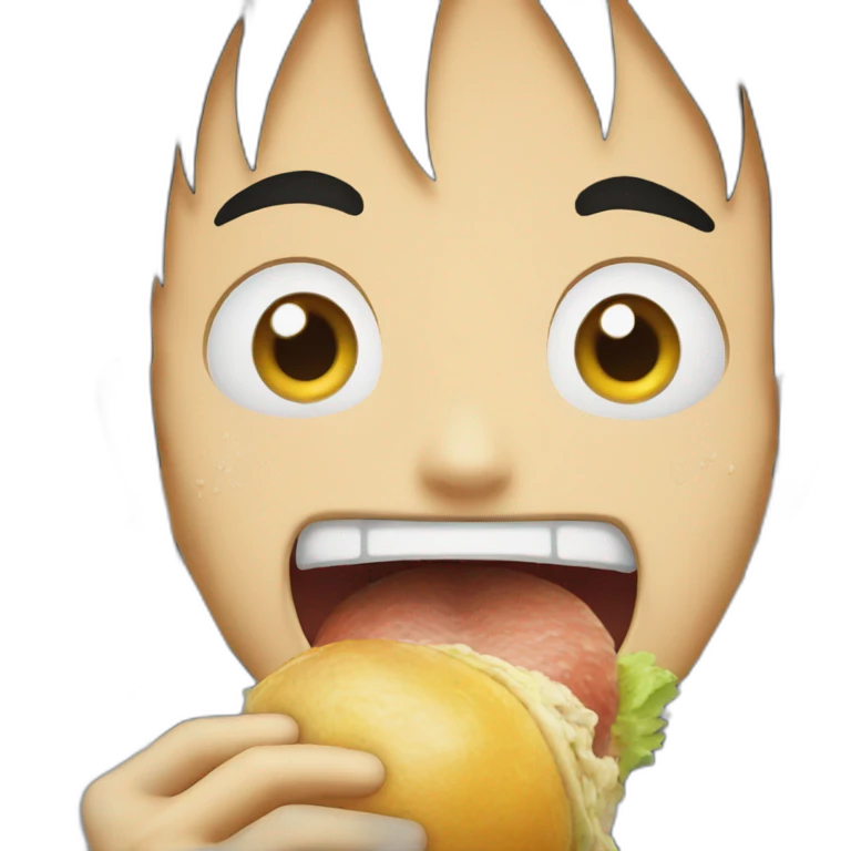 Luffy eating emoji
