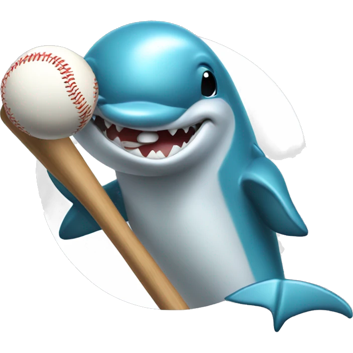 dolphin holding baseball bat  emoji