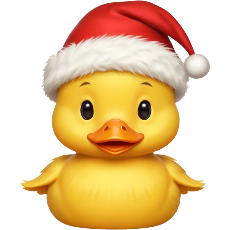 Un patito con gorro navideño emoji