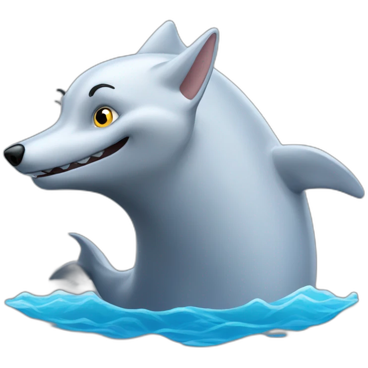 Loup sur baleine emoji