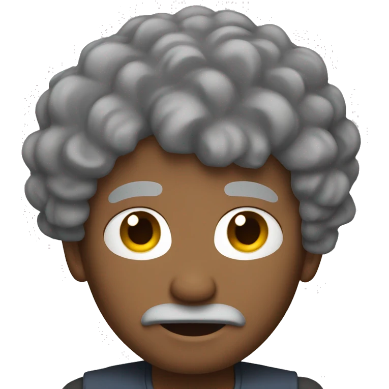 Man with grey locks feet up emoji