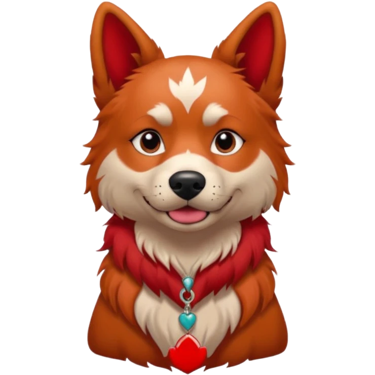 very tattoed looking dog with red hair emoji