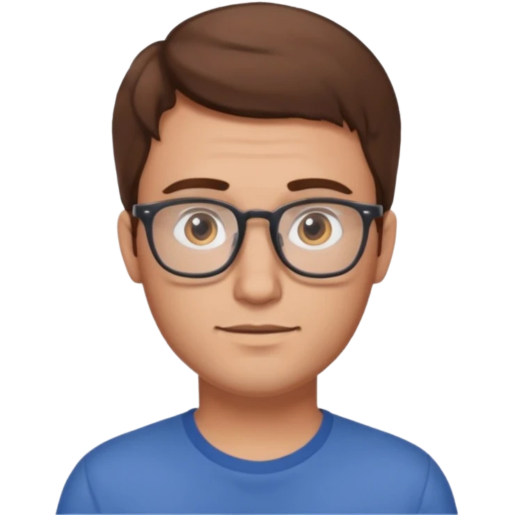 a young dad with brown hair, with small glasses, without beard emoji