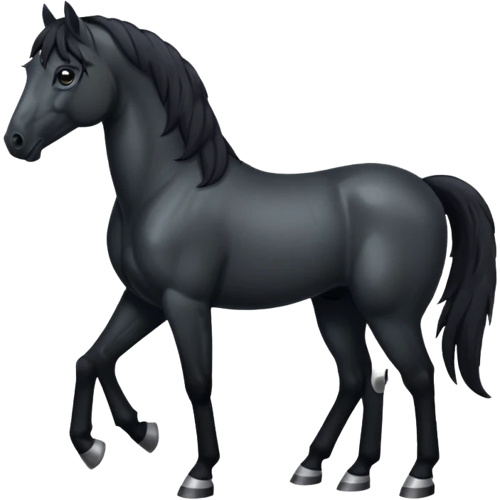 Pony black horse standing emoji