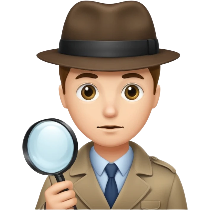 a detective looking at something with magnifying glass emoji