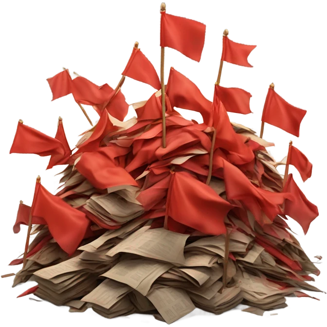 steaming pile of red flags emoji