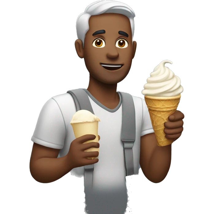 Man taking a pint of ice cream  emoji