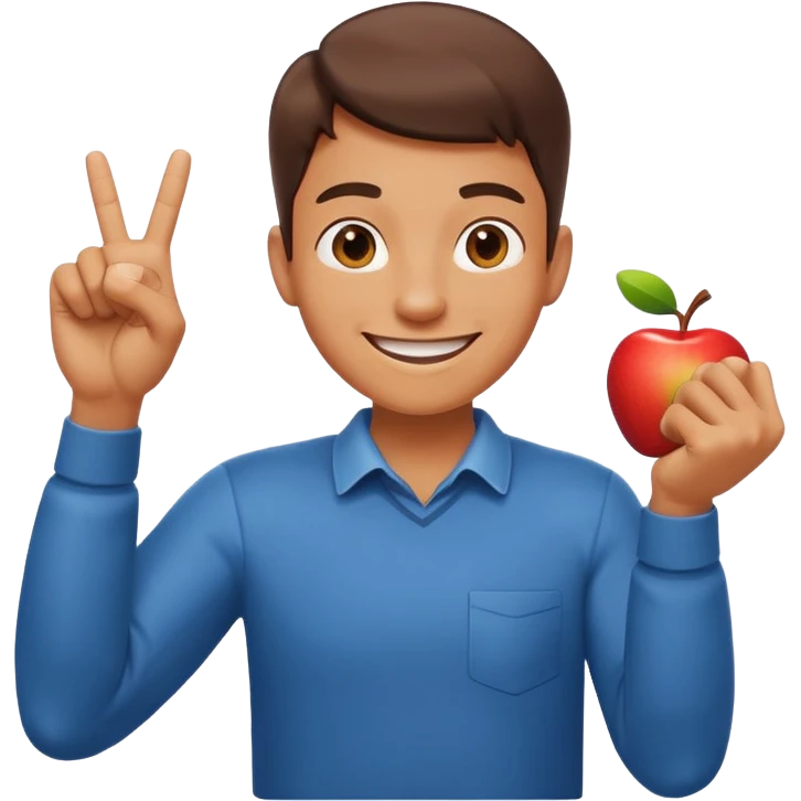emoji of a cheerful cartoon person pointing down at the ground with both hands — standing straight, smiling confidently, arms bent and both index fingers extended downward — simple background, bright lighting, clean expressive Apple emoji design, playful and clear “here” meaning emoji