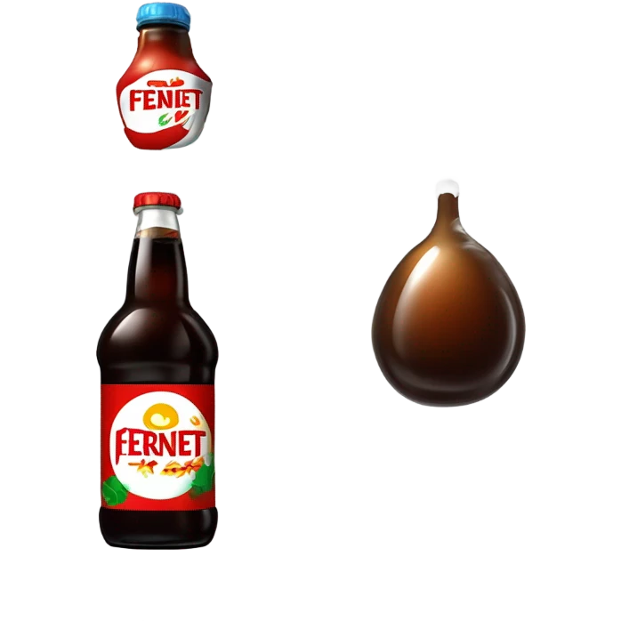 Fernet con coca en media botella de plástico cortar  emoji