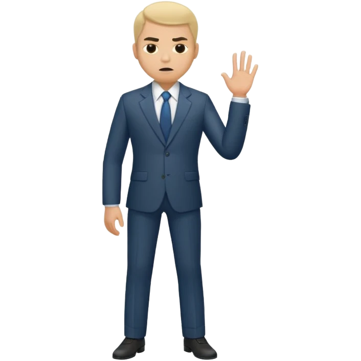 ligth man with a disgusted face full body emoji