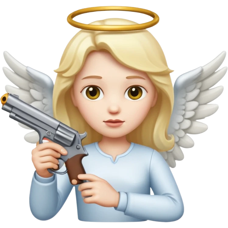 Emoji de ángel con pistola emoji