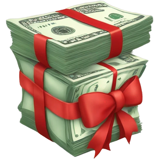  money with red bow emoji