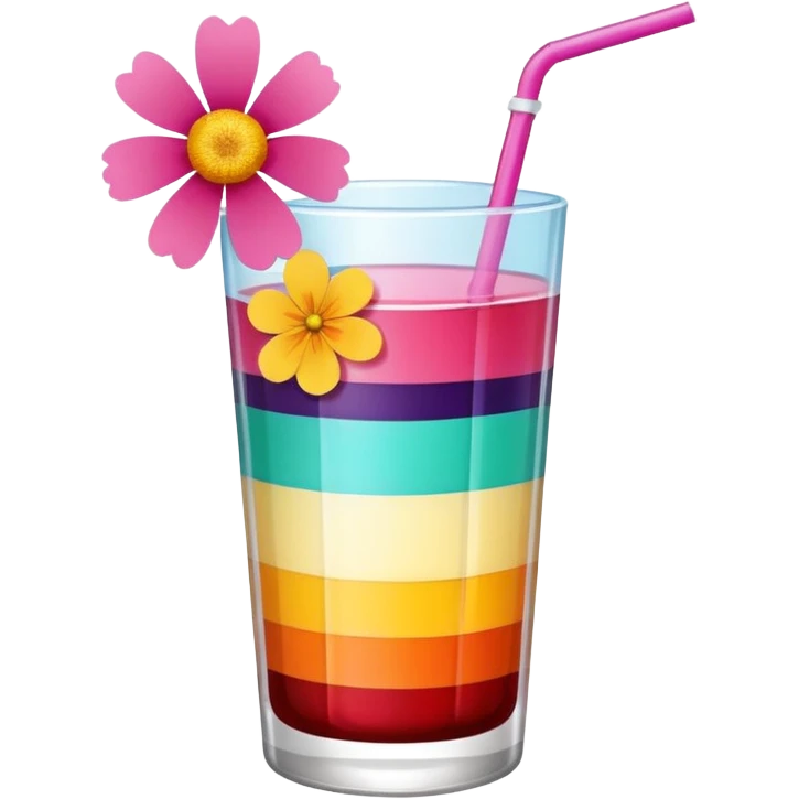 colorful aesthetic drink with flower decor emoji