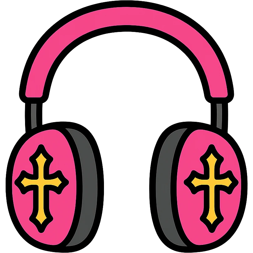 pink gothic headphones emoji