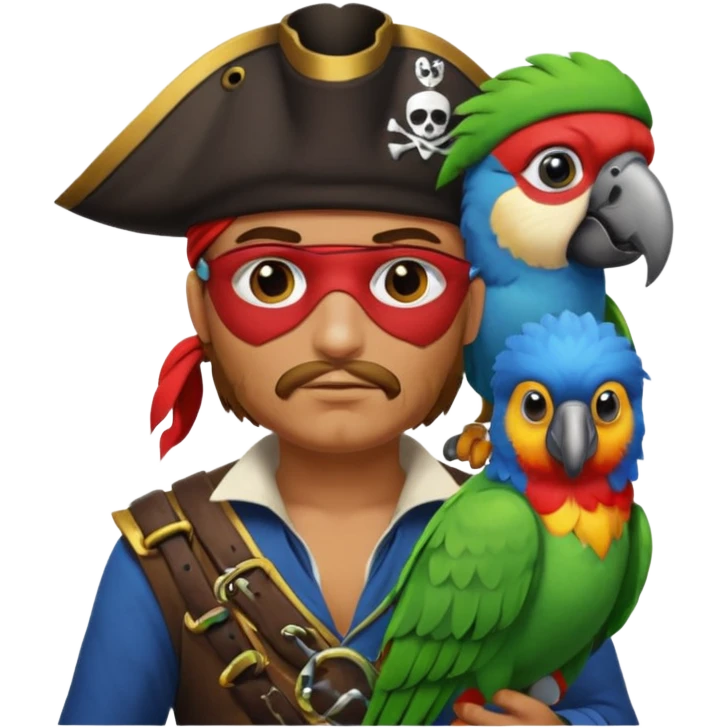 pirate and parrot emoji