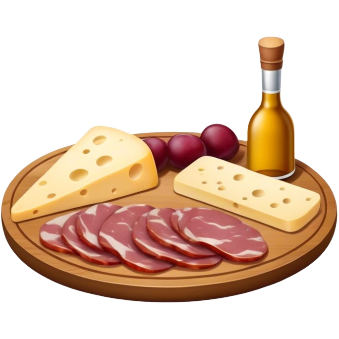 Assiette de charcuterie avec dans un poêlon du fromage a raclette  emoji