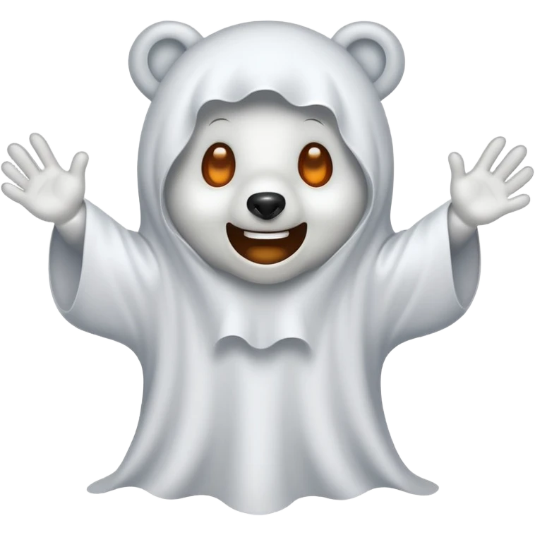 Bear dressed as a ghost emoji