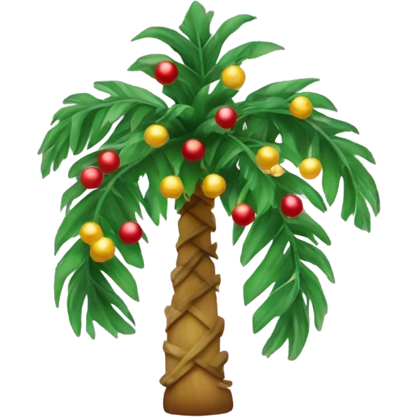 Christmas palm tree with garlands emoji