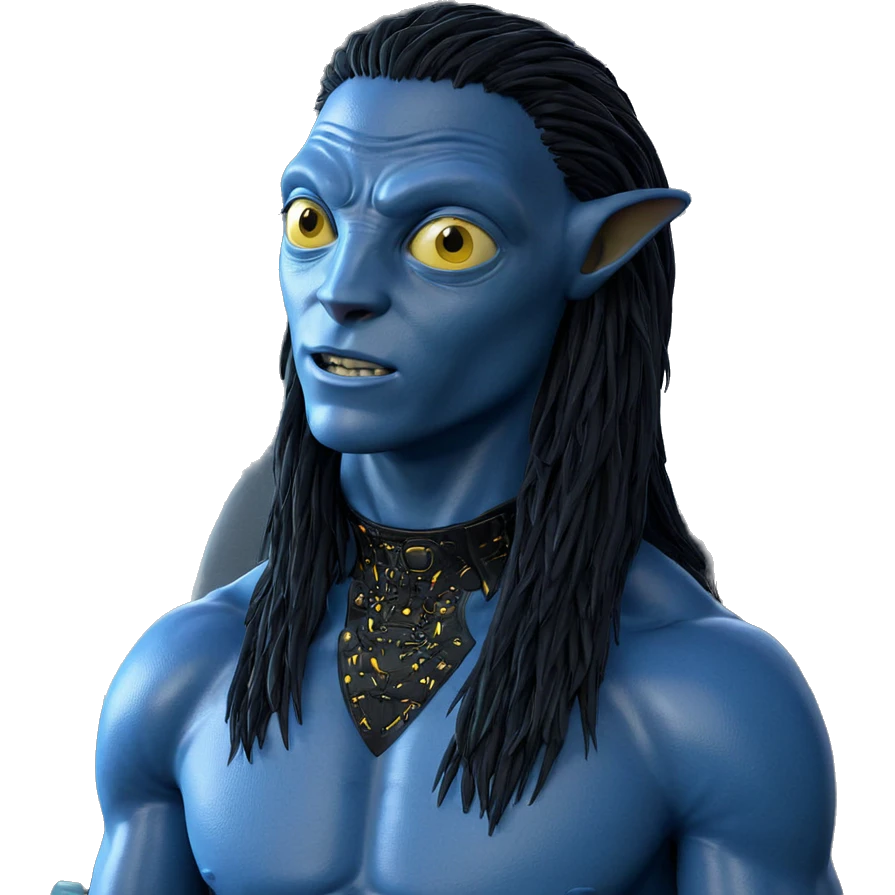 blue alien with yellow eyes emoji